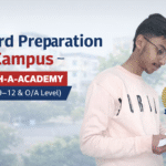 “Student studying for board exams – Board Preparation on Campus at FIFTH-A-ACADEMY for Classes 9–12 and O/A Level students.”