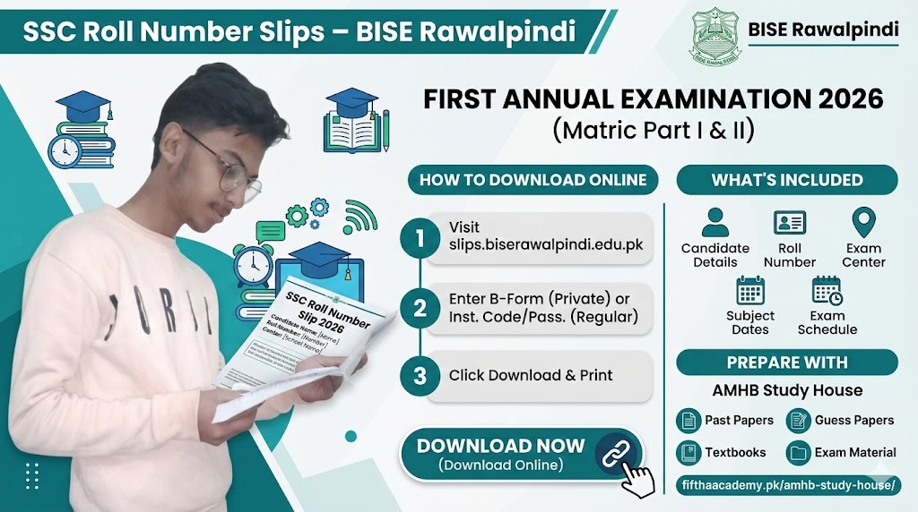 SSC Roll Number Slips First Annual 2026 – BISE Rawalpindi (Download Online)