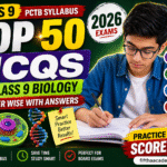 Top 50 MCQs for Class 9 Biology 2026 PCTB syllabus with answers and exam preparation guide
