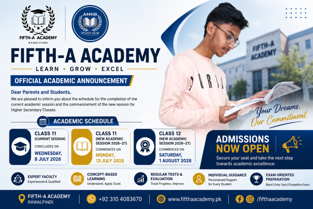 FIFTH-A Academy Announces New Academic Session 2026–27: Admissions Now Open