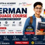 Featured image for German Language Course in Rawalpindi 2026 at FIFTH-A Academy showing A1 to B2 German classes, experienced instructors, affordable fees, online and physical classes, and admissions open for students planning to study or work in Germany.
