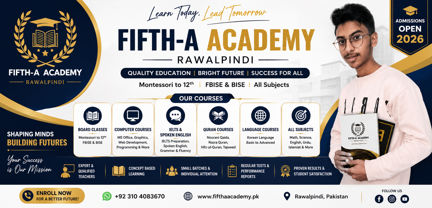 Admissions Open 2026 at FIFTH-A ACADEMY – Rawalpindi!